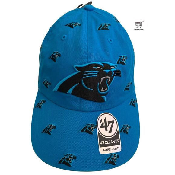 '47 Brand Clean Up NFL Carolina Panthers All Over Print Adjustable Men's Cap Hat - Picture 1 of 11